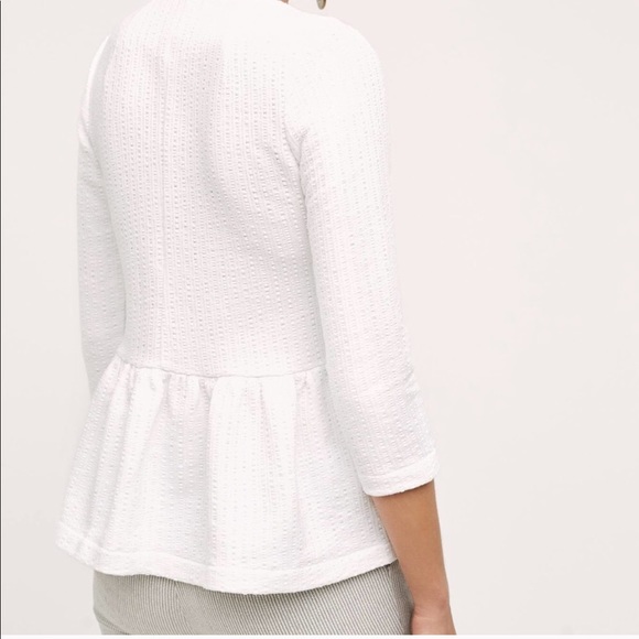 Anthropologie Amadi White Peplum Top - Picture 3 of 8